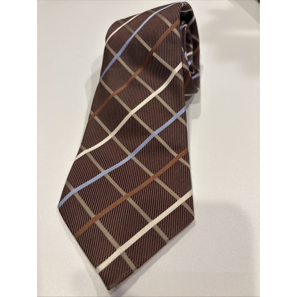 Donald J. Trump Signature Collection Brown Men's Necktie 3.5"x 58" 100%‎ Silk